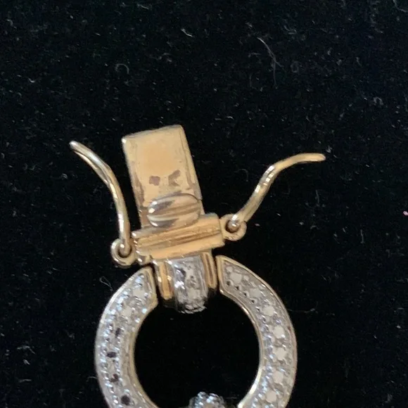 Circle Diamond illusion bracelet gold 925 Sterling Silver safety closure 7.5” - Picture 6 of 7